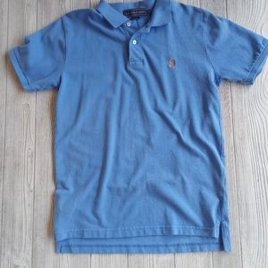 US Polo Association Assn Mens Polo Shirt Baby Blue Size Med Vintage 100% Cotton